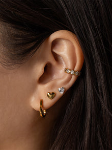 Classic Heart Stud Earrings | 14K Gold Plated Brass