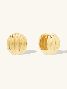 Dome Ripple 20mm Earrings | 14K Gold Plated Brass