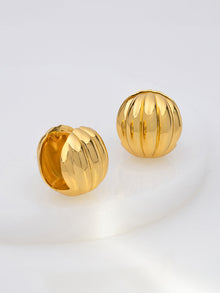 Dome Ripple 20mm Earrings | 14K Gold Plated Brass