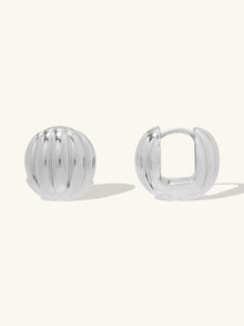 Dome Ripple 11mm Earrings | Silver Rhodium Plated Brass