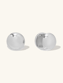 Dome 11mm Earrings | Silver Rhodium Plated Brass