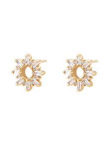 Sunseeker Baguette Earrings | 5A Grade Cubic Zirconia | 14K Gold Plated Brass