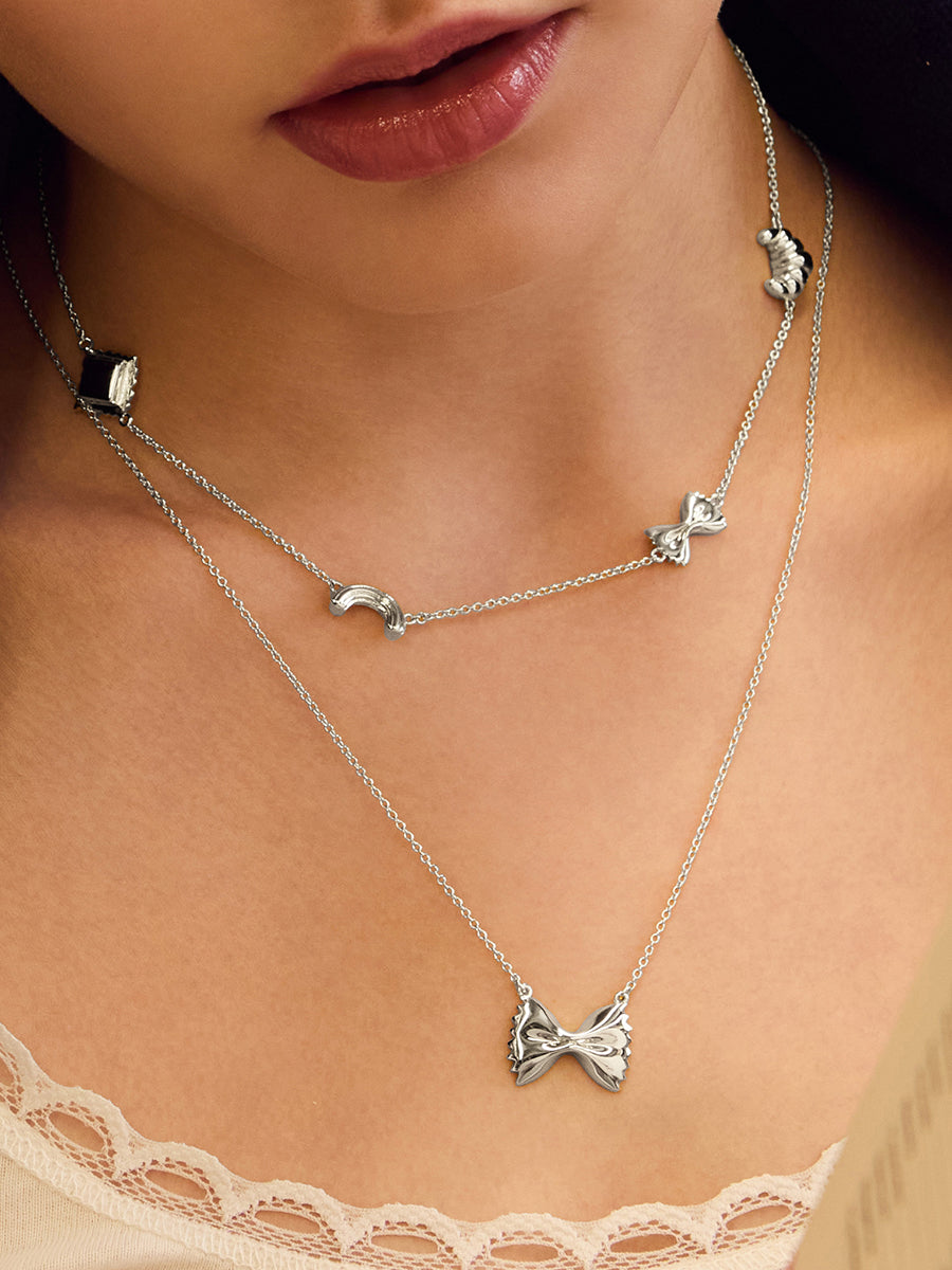 Food Party Charms Necklace | 5A Grade Cubic Zirconia | 14K Gold Plated Brass