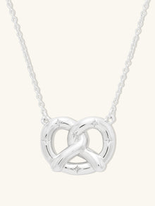 Pretzel Necklace | 5A Grade Cubic Zirconia | 14K Gold Plated Brass