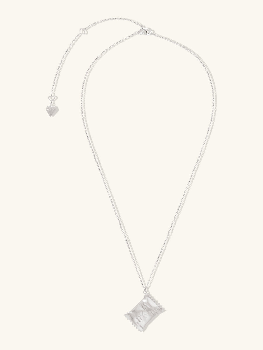 Bag of Chips Necklace | Silver Rhodium Plated Brass