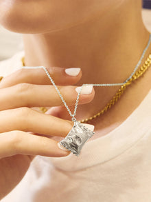 Bag of Chips Necklace | Silver Rhodium Plated Brass