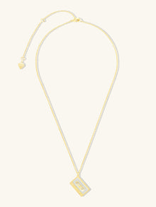 Cassette Necklace | 5A Grade Cubic Zirconia | 14K Gold Plated Brass