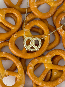 Pretzel Necklace | 5A Grade Cubic Zirconia | 14K Gold Plated Brass