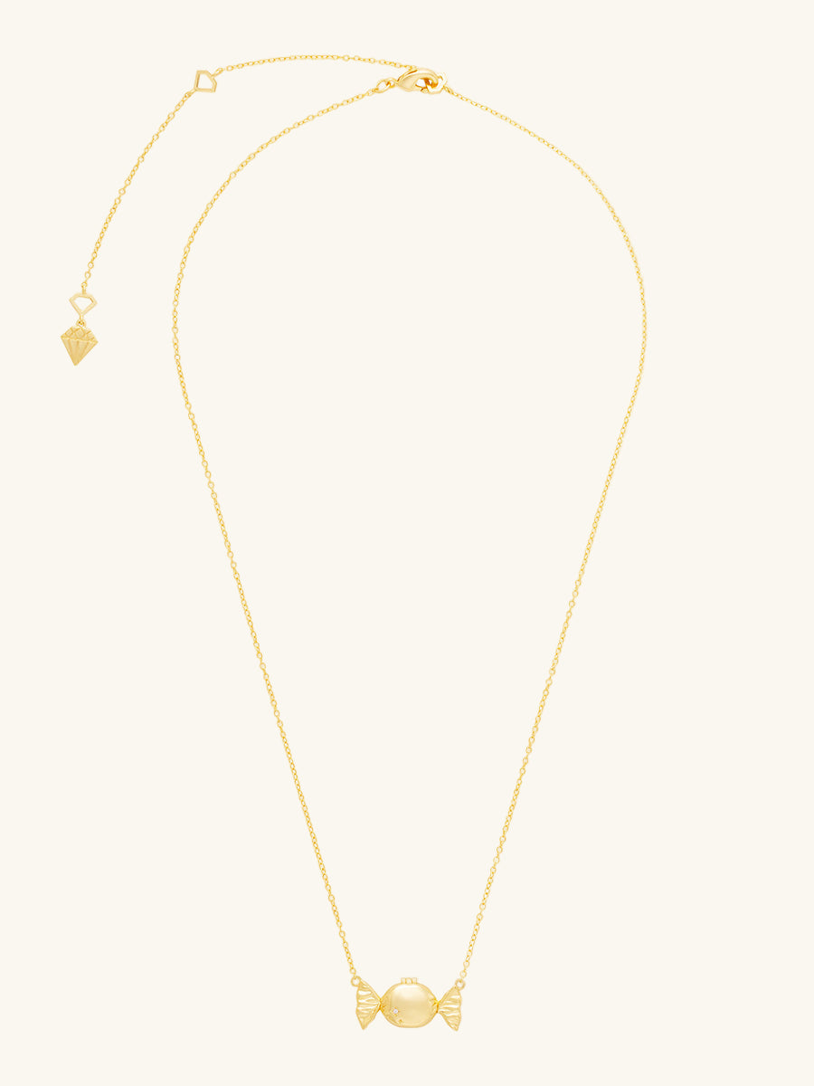 Sweetest Thing Locket Necklace | 5A Grade Cubic Zirconia | 14K Gold Plated Brass