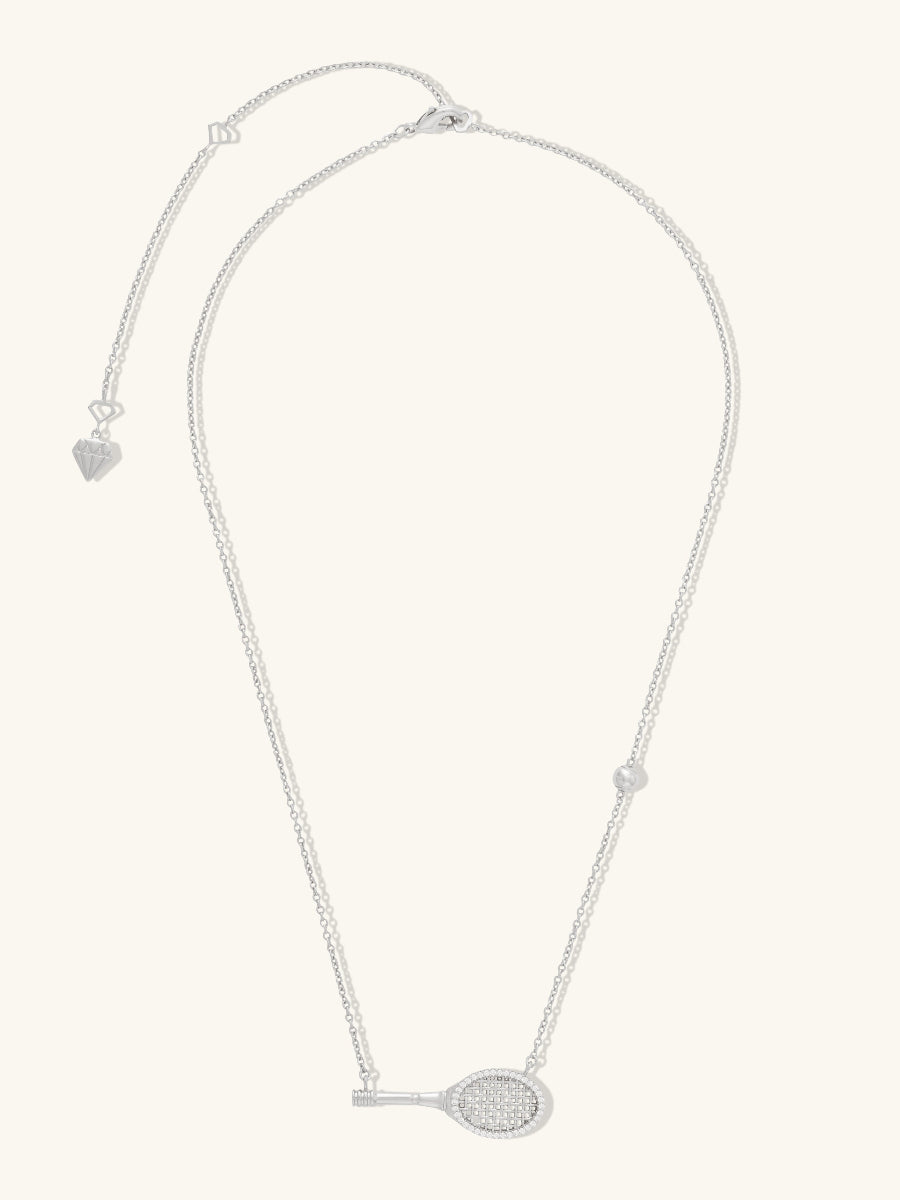 Tennis Your Way Necklace | 5A Grade Cubic Zirconia | Silver Rhodium Plated Brass