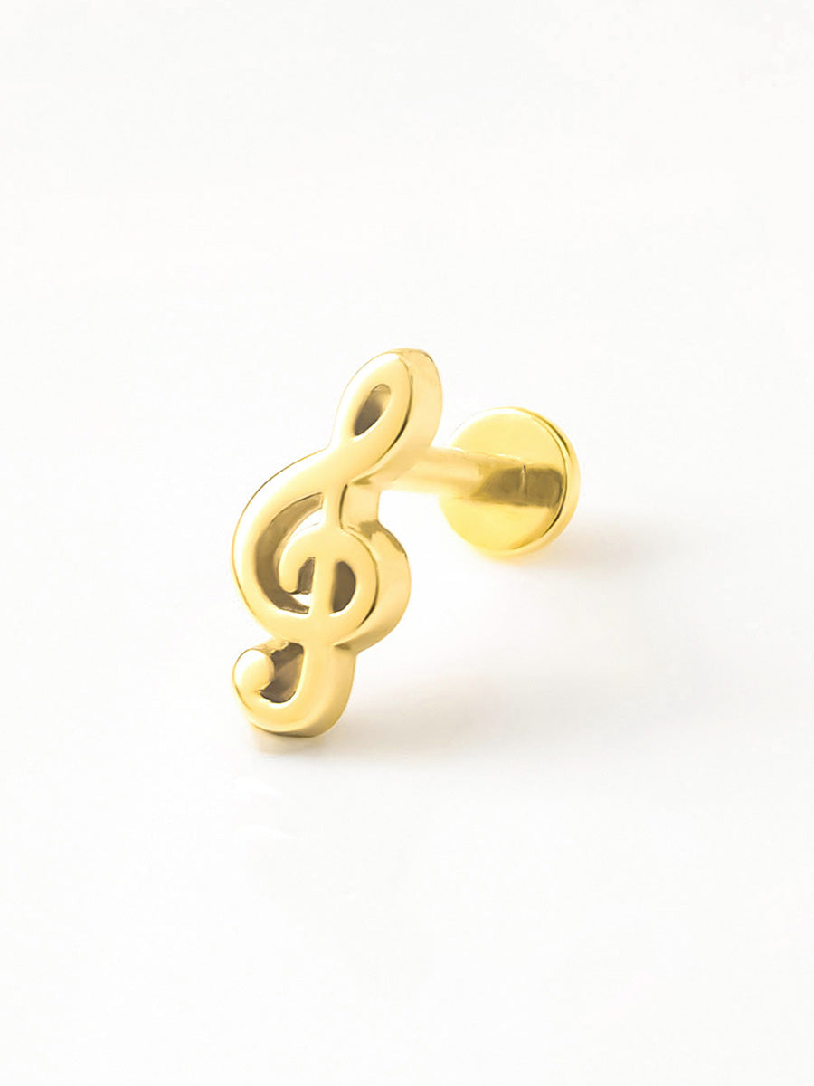 Treble Flat Back Earring | 14K Gold Plated Brass