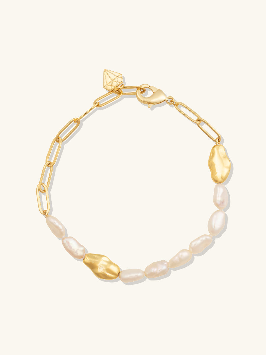 Kindred Pearl Bracelet | Beaded Pearl | 14K Gold Plated Brass