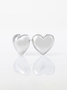 Bubble Heart Stud Earrings | Silver Rhodium Plated Brass
