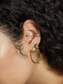 Astral Hoop Earrings | 5A Grade Cubic Zirconia | 14K Gold Plated Brass