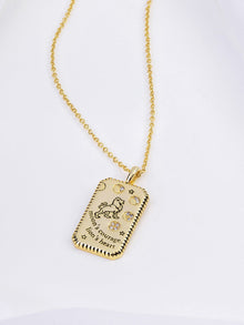 Lion Heart Necklace | 5A Grade Cubic Zirconia | 14K Gold Plated Brass