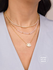 Art Palette Necklace | 5A Grade Cubic Zirconia | 14K Gold Plated Brass