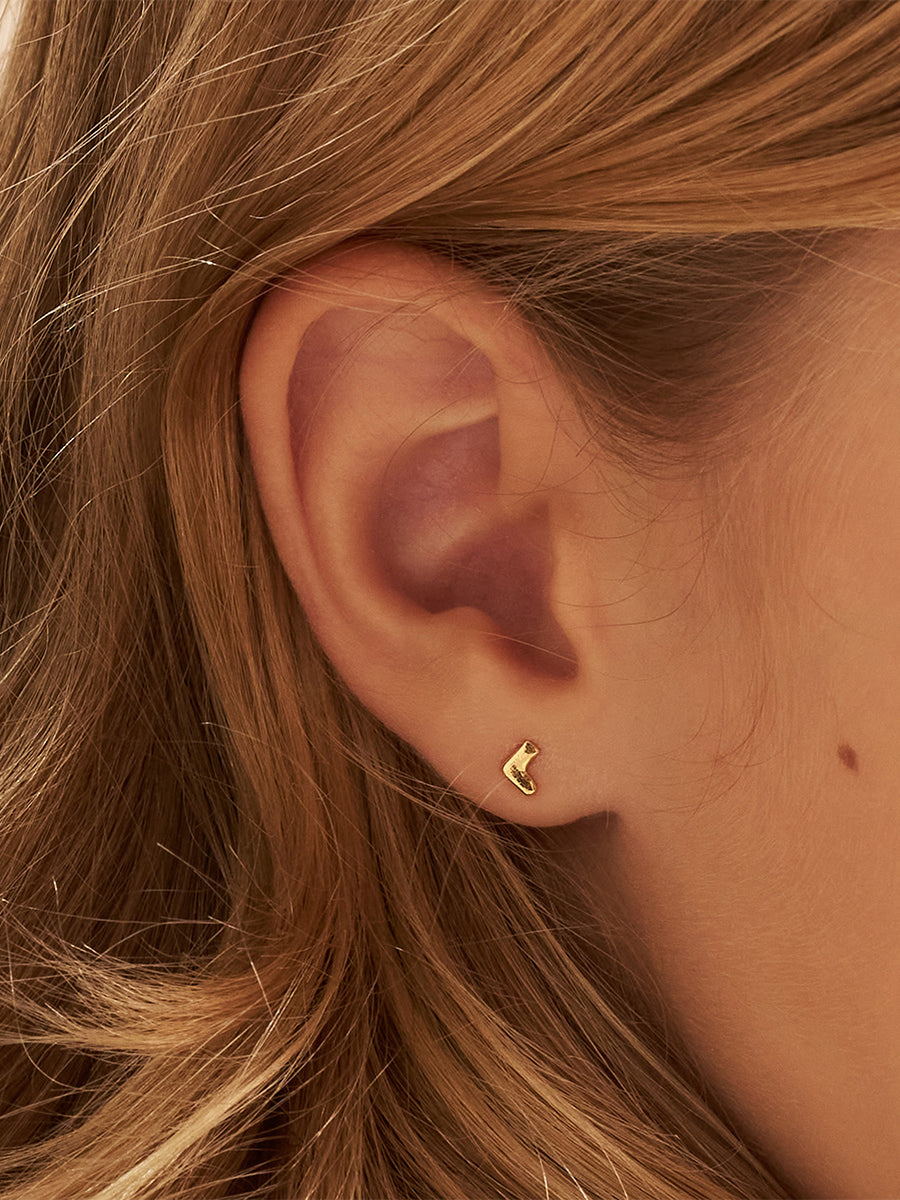 Alphabet Bubble Stud Earrings | 14K Gold Plated Brass