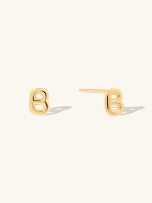 Alphabet Bubble Stud Earrings | 14K Gold Plated Brass