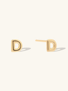 Alphabet Bubble Stud Earrings | 14K Gold Plated Brass