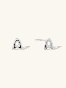 Alphabet Bubble Stud Earrings | Silver Rhodium Plated Brass