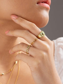 Cancer Ring  | 14K Gold Plated Brass