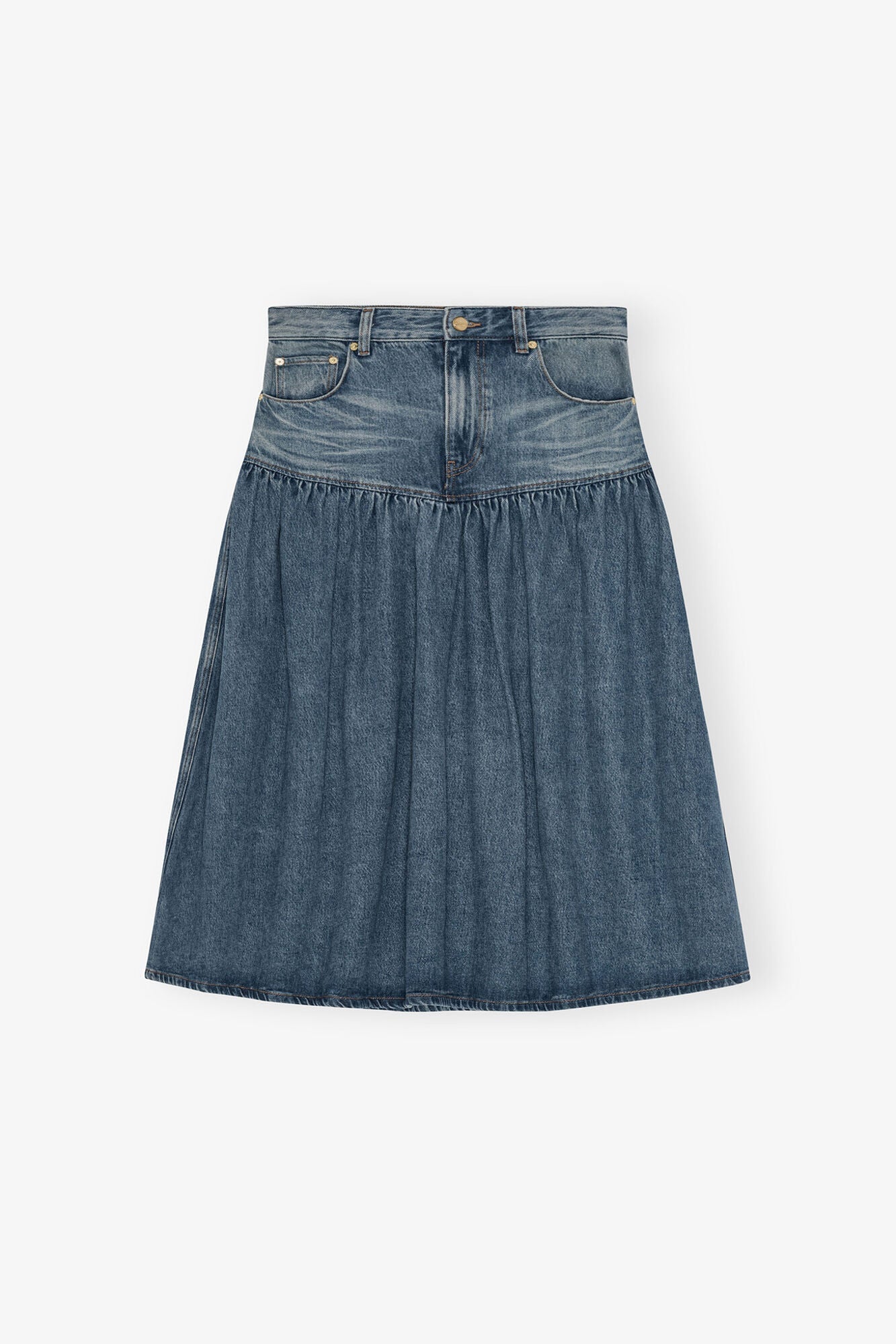 Washed Denim Skirt | Mid Blue Vintage