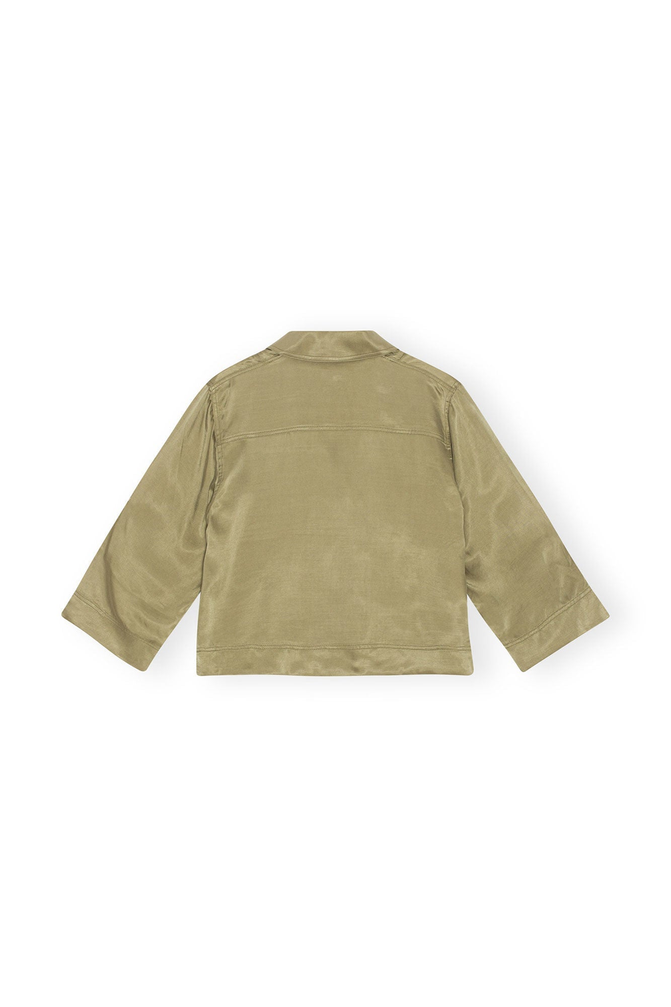 Washed Satin Crop Shirt | Aloe