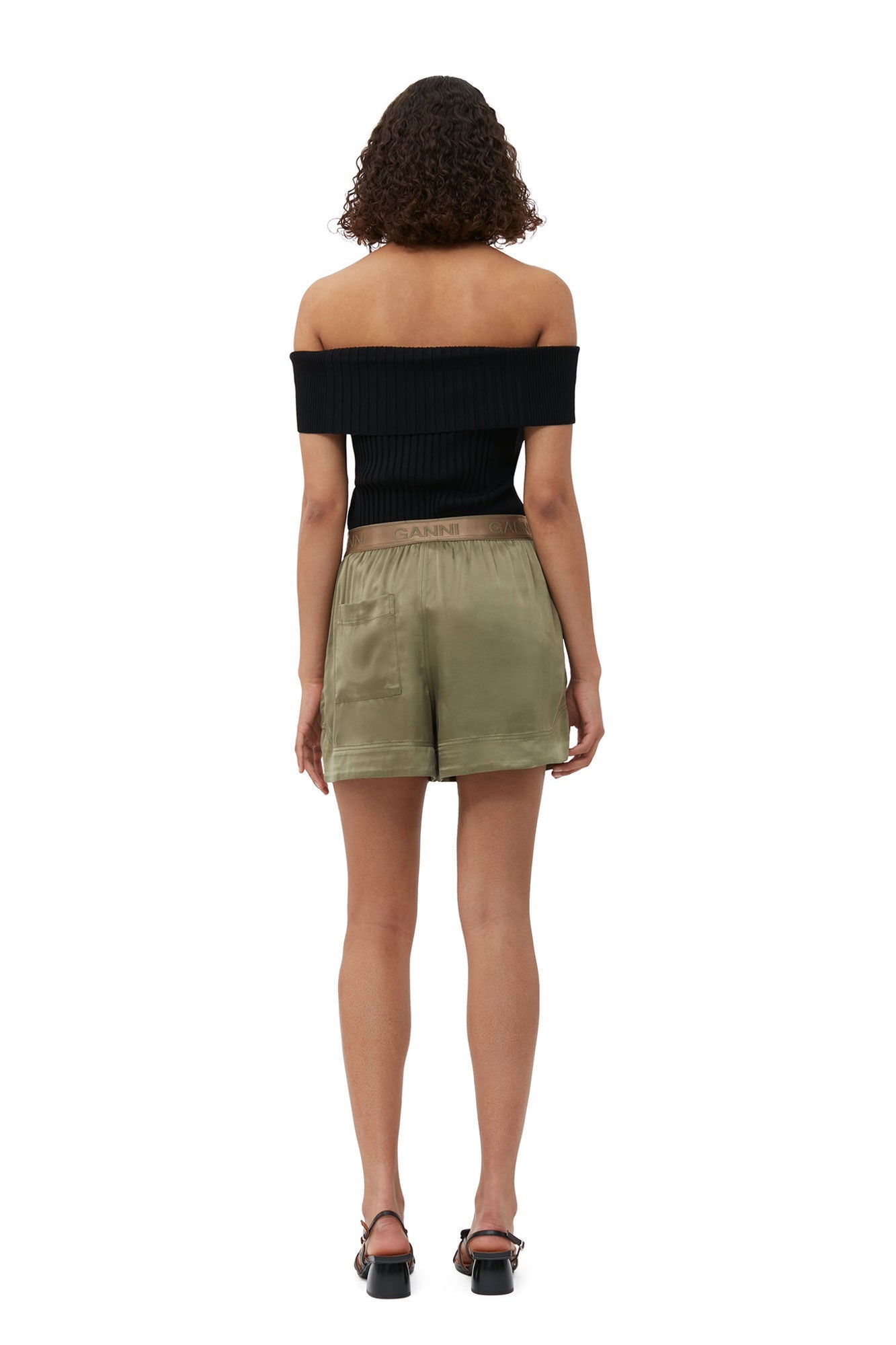 Washed Satin Shorts | Aloe