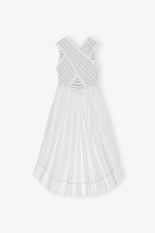 Washed Stretch Cotton Smock Midi Dress | Bright White