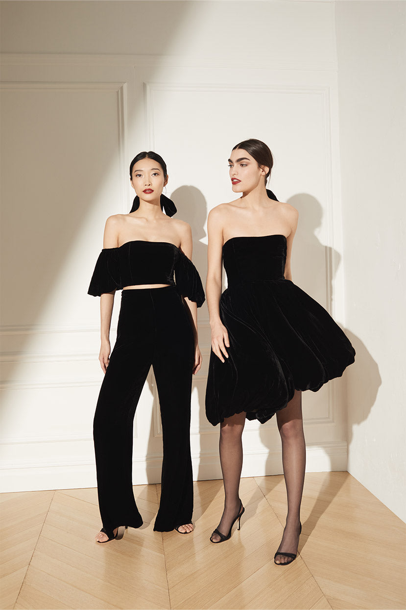 Veronica Dress | Black Velvet