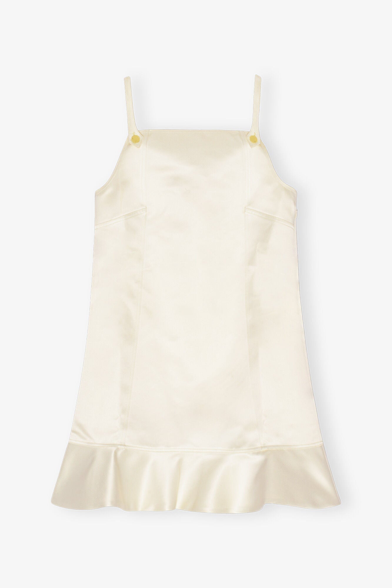 White Duchesse Satin Mini Dress | Egret