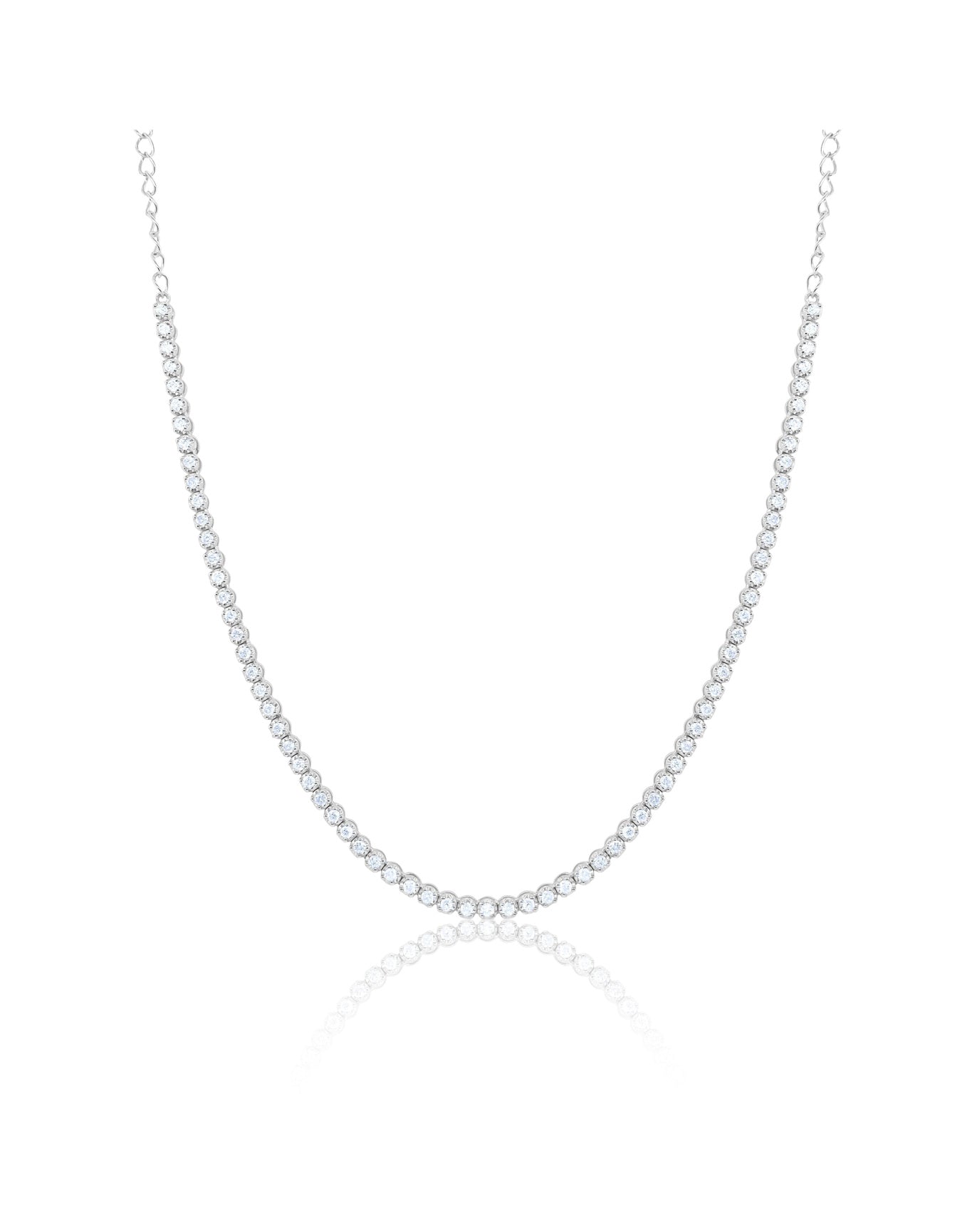 White Gold 1.00 Carat Diamond Tennis Necklace | 14K White Gold
