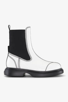 White Mid Chelsea Boots | Egret