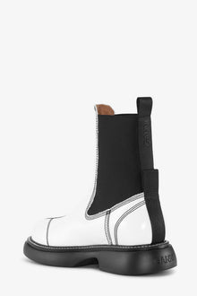 White Mid Chelsea Boots | Egret