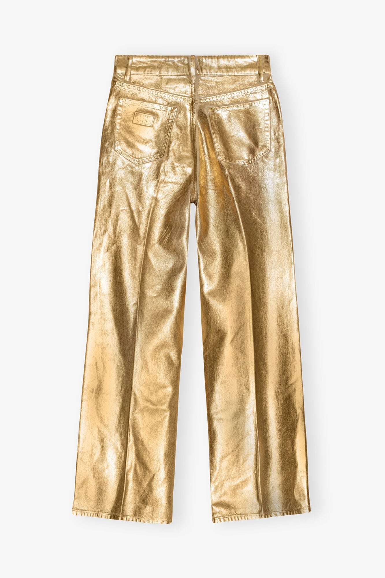 Wide Jeans in Gold Foil | Egret
