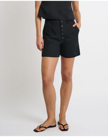 Women | Air Linen Boyfriend Short | Black