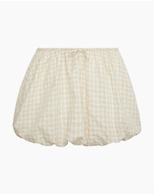 Women | Air Linen Bubble Mini Skirt | Natural