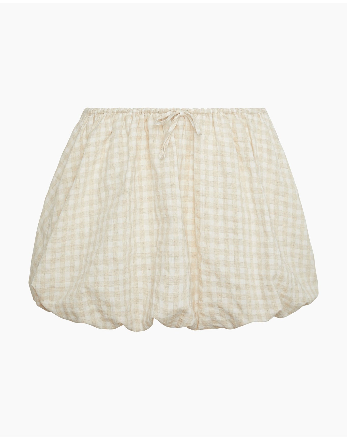Women | Air Linen Bubble Mini Skirt | Natural
