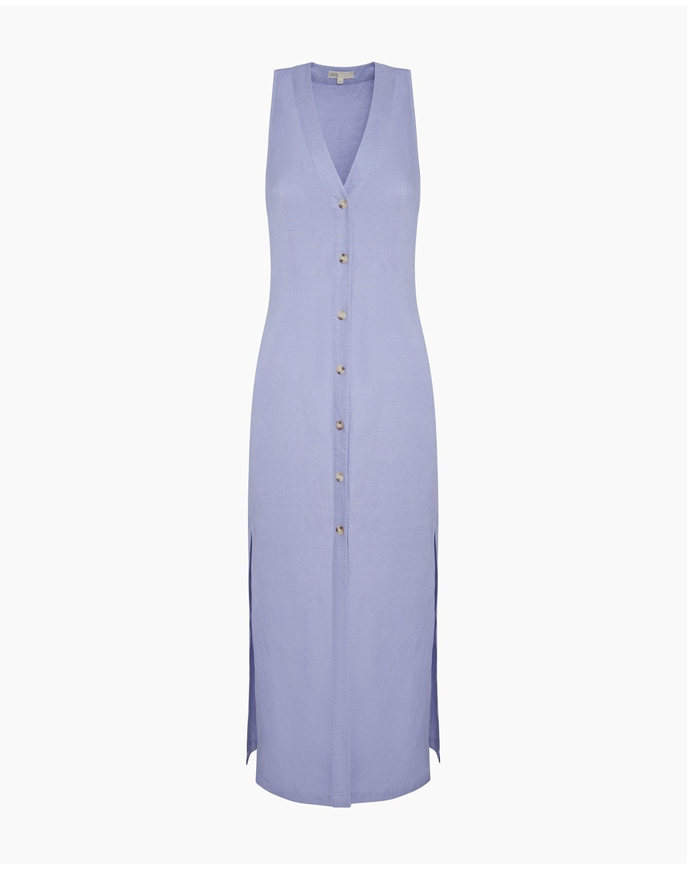 Women | Air Linen Button Down Maxi Dress | Periwinkle