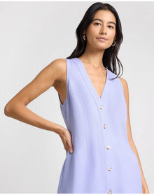 Women | Air Linen Button Down Maxi Dress | Periwinkle