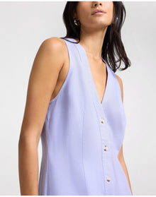 Women | Air Linen Button Down Maxi Dress | Periwinkle