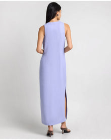 Women | Air Linen Button Down Maxi Dress | Periwinkle