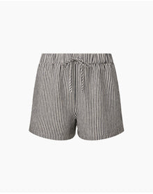 Women | Air Linen Elastic Drawstring Short | Deep Navy White