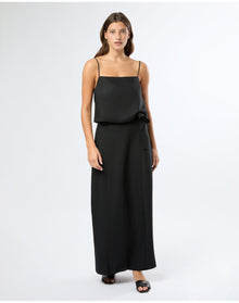 Women | Air Linen Maxi Wrap Skirt | Black