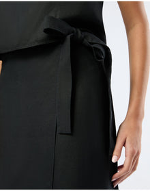 Women | Air Linen Maxi Wrap Skirt | Black