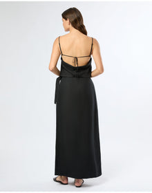 Women | Air Linen Maxi Wrap Skirt | Black