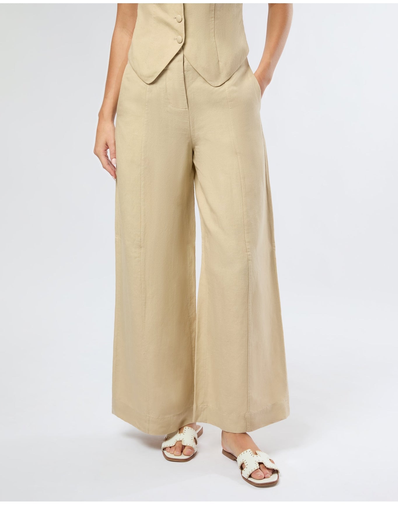 Women | Air Linen Palazzo Pant | Jute