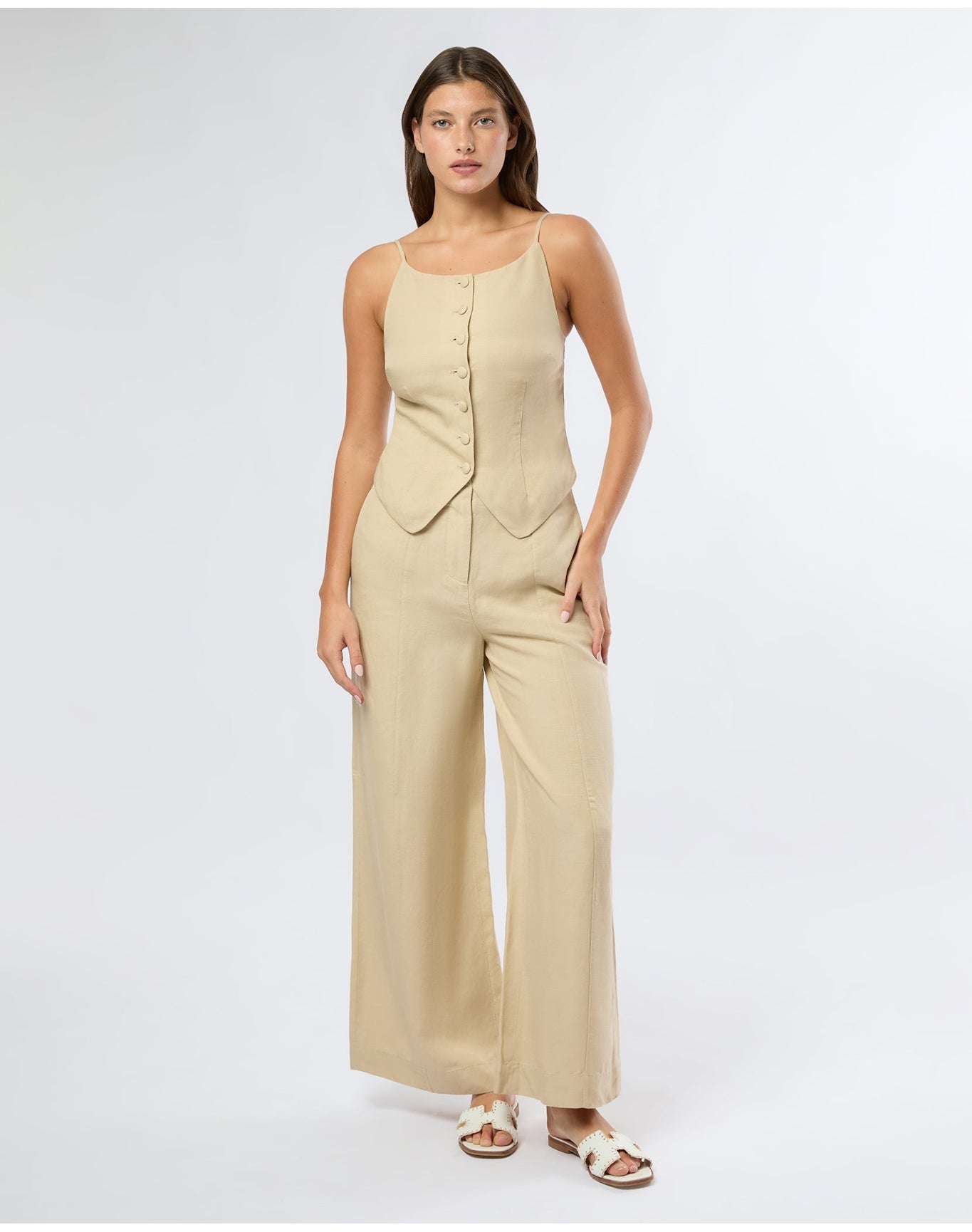 Women | Air Linen Palazzo Pant | Jute