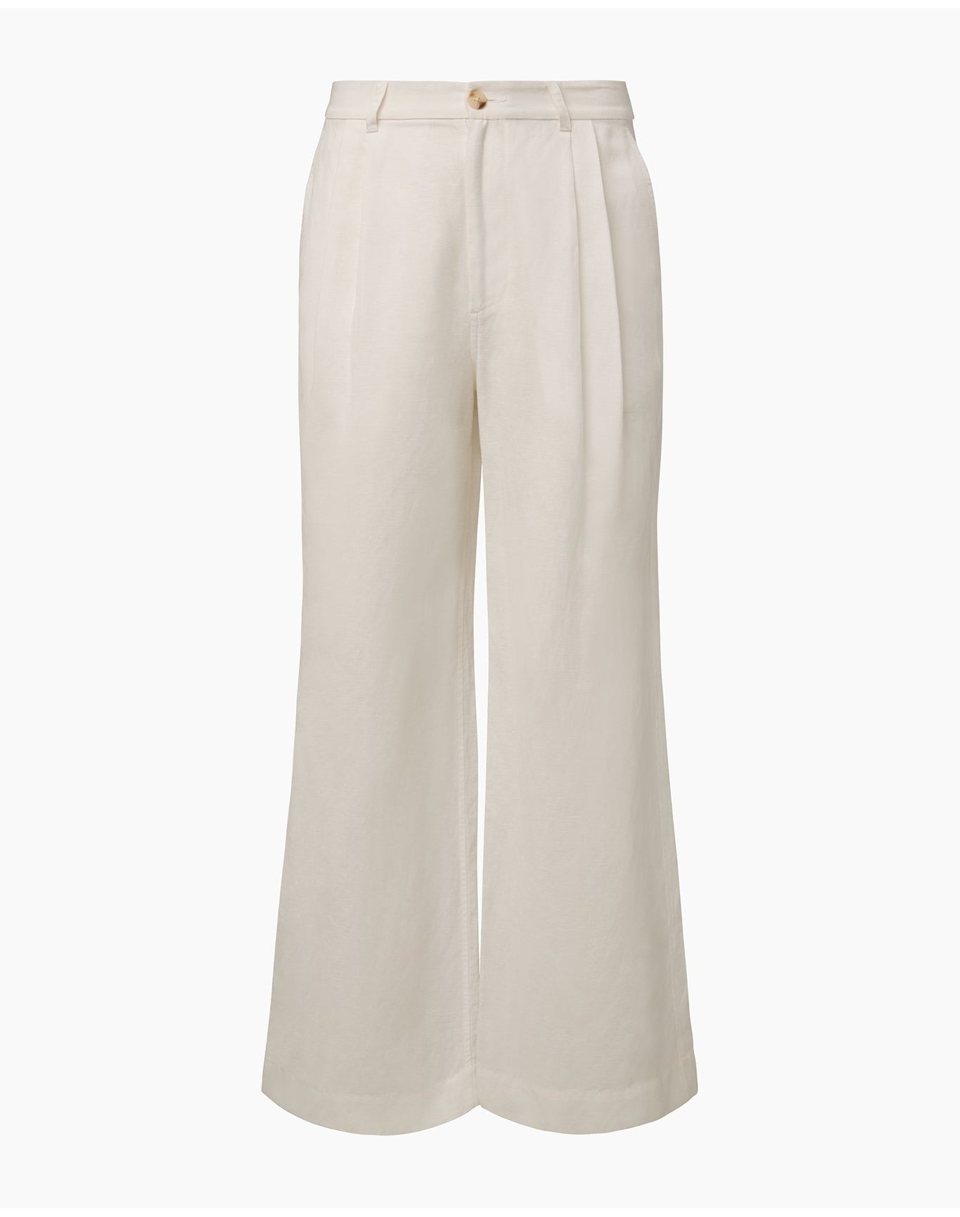 Women | Air Linen Pleated Trouser | White