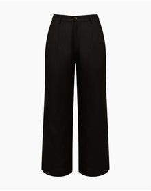 Women | Air Linen Pleated Trousers | Black